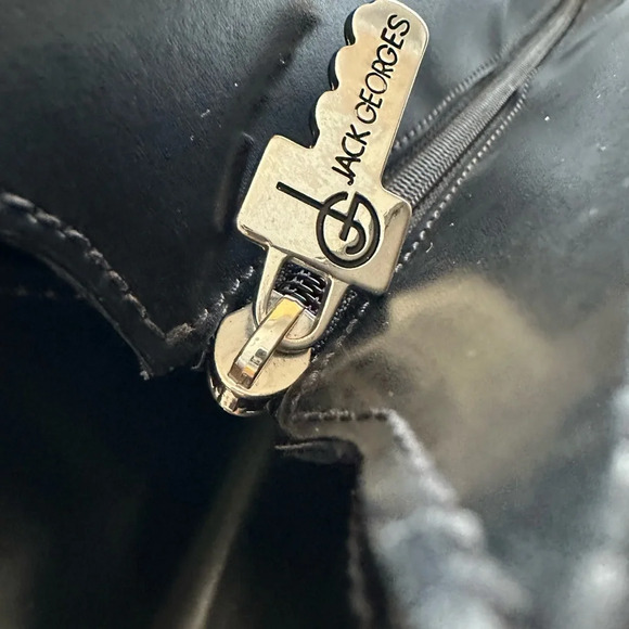 JACK GEORGES Italian Black Leather Tote - Picture 4 of 13